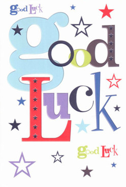 This good luck card, handcrafted with the warmth and artistry typical of Eltham's close-knit community, radiates a delightful balance of playfulness and sincerity. The large, pastel-blue letter 'g' sets an inviting, whimsical tone, flanked by flashes of lively red and grounding purple that together make the message both cheerful and genuine. Sprinkled across the smooth, snowy white background are stars in every hue-inky blue, lavender, and sky-like turquoise-each one echoing the dreams held dear by friends and neighbours from Eltham Park to Avery Hill. The composition's dynamic whirl of fonts feels like gentle encouragement at the start of something new: supportive, joyful, and filled with anticipation. The gentle sheen and tactile smoothness of the card remind one of fresh blooms being chosen in the early morning light. Perfect for graduation, a job move, or simply cheering on a loved one, this card is crafted for those who believe a little luck truly matters-especially when given from the heart of your local Eltham florist.